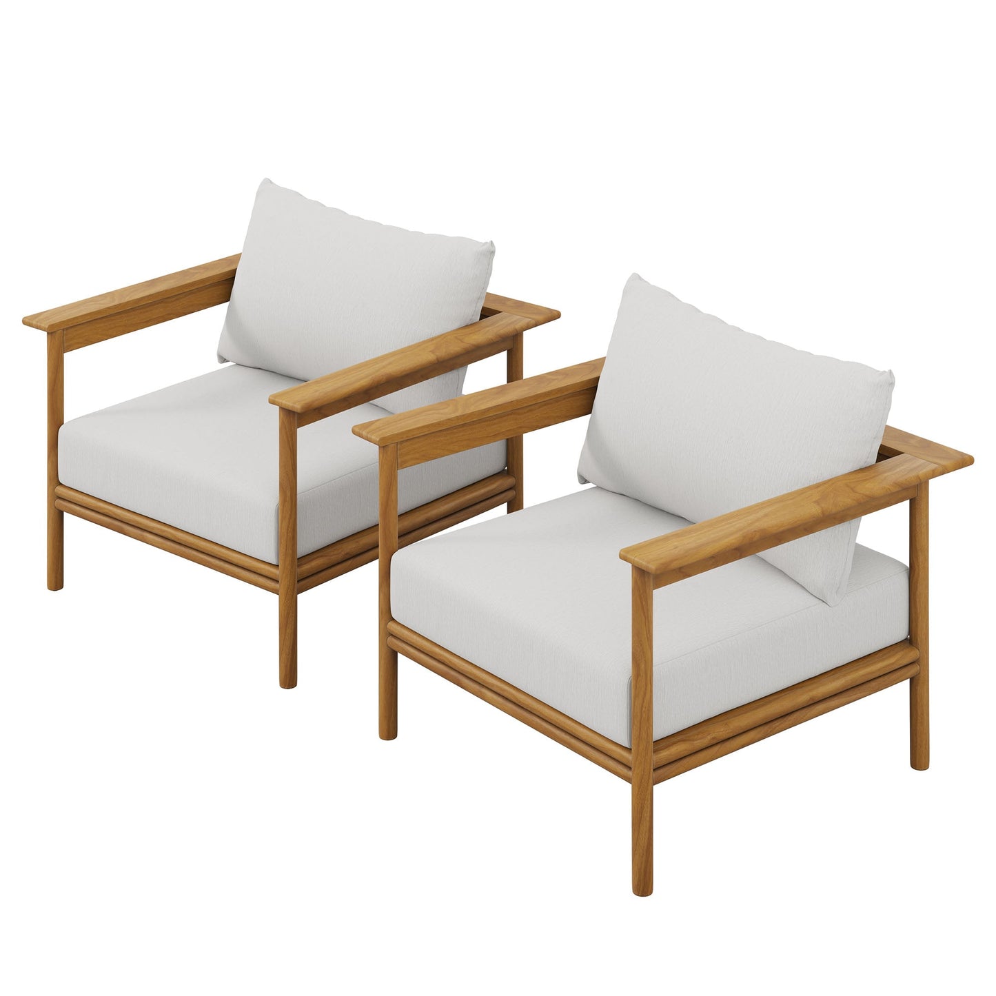 Modway Wren Outdoor Teak Armchair Set of Two