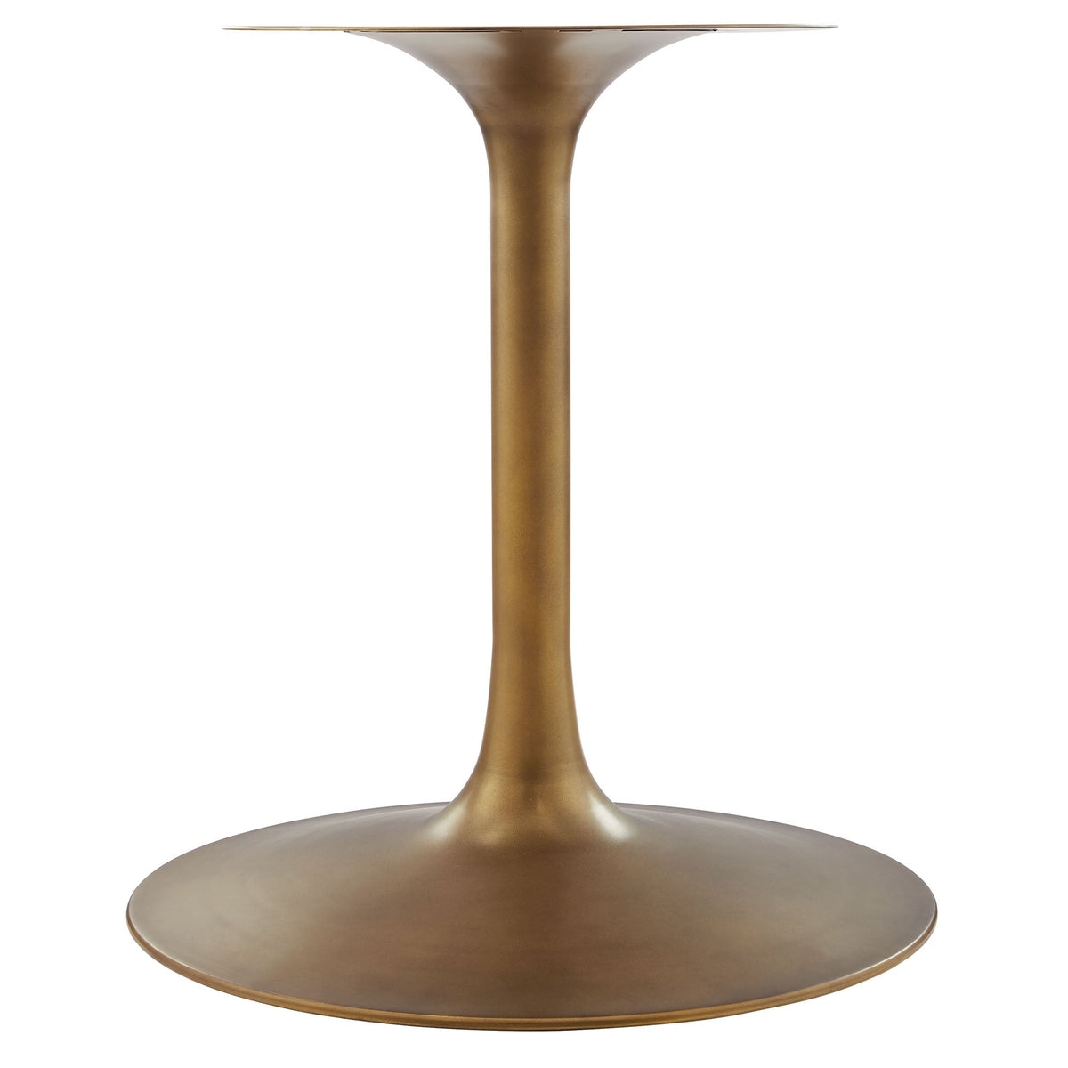 Lippa Round Pedestal Solid Wood Dining Table by Modway, brass pedestal base on Tampa Home & Garden Store
