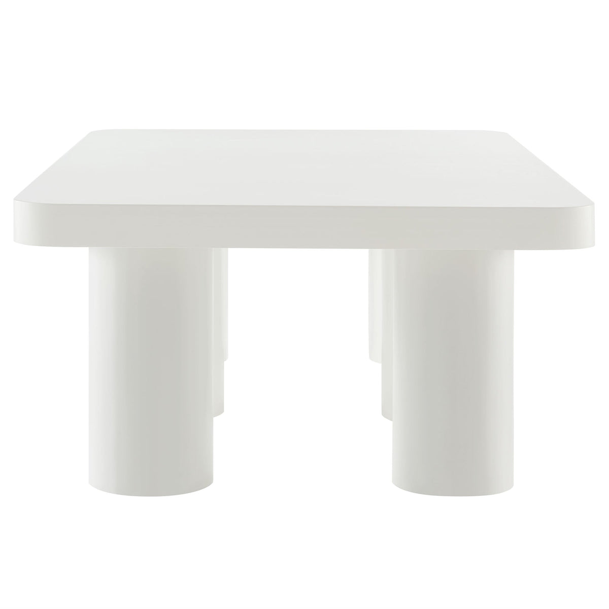 Cleo 54-Inch rectangular coffee table by Modway in white with cylindrical legs on Tampa Home & Garden Store