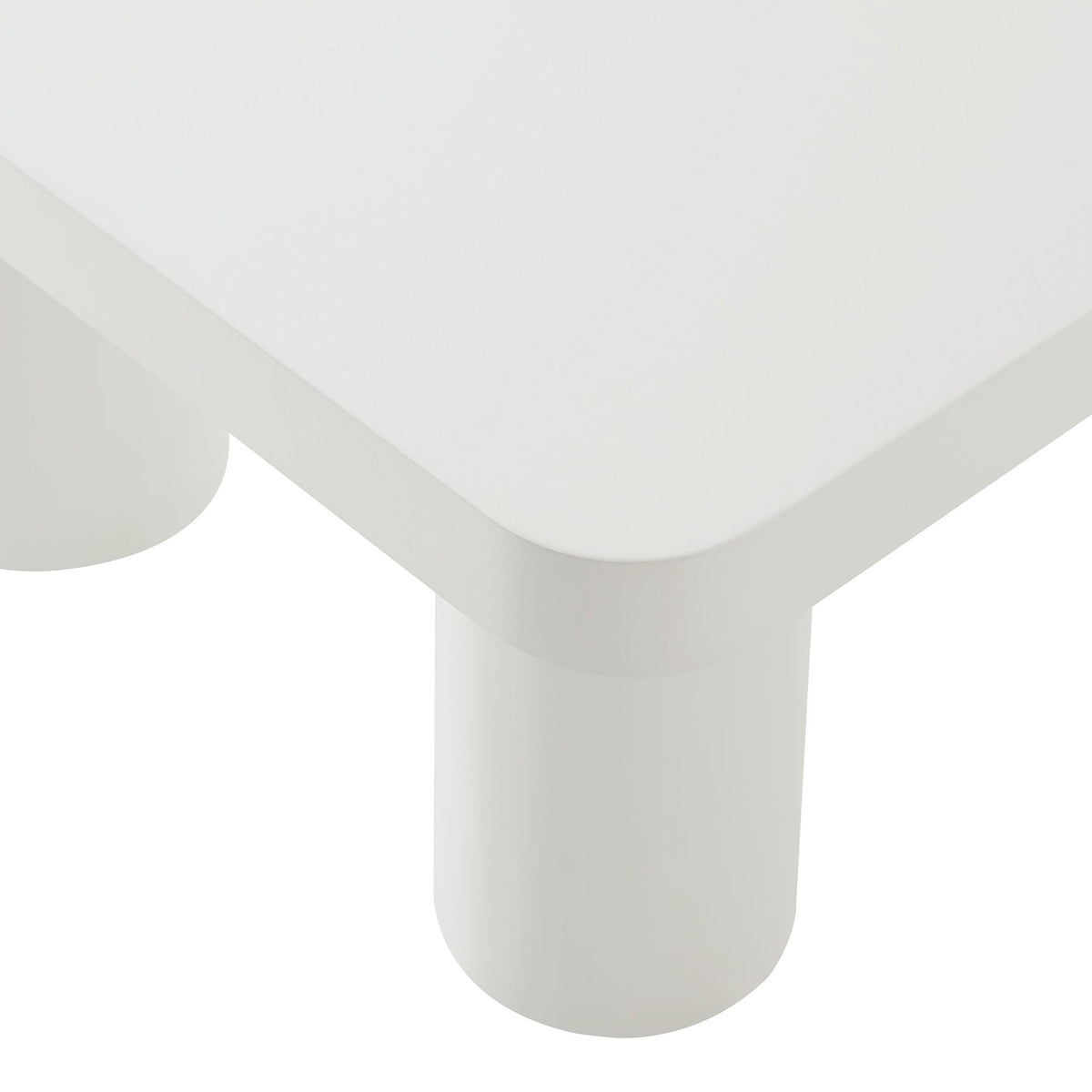 Cleo 54-Inch Rectangular Coffee Table by Modway white finish with thick rounded legs on Tampa Home & Garden Store