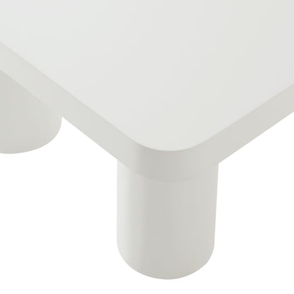 Cleo 54-Inch Rectangular Coffee Table by Modway white finish with thick rounded legs on Tampa Home & Garden Store