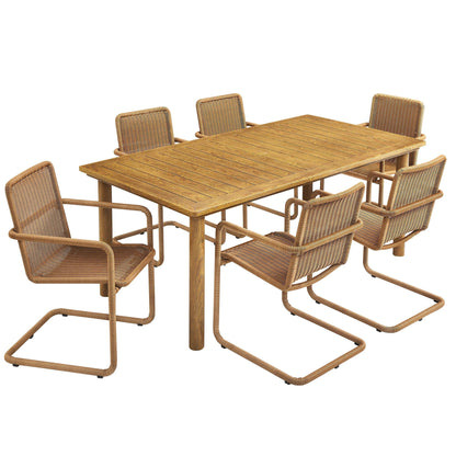 Abacus 7 Piece Outdoor Patio Table and Chairs Set