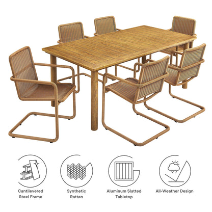 Abacus 7 Piece Outdoor Patio Table and Chairs Set