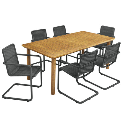 Abacus 7 Piece Outdoor Patio Table and Chairs Set