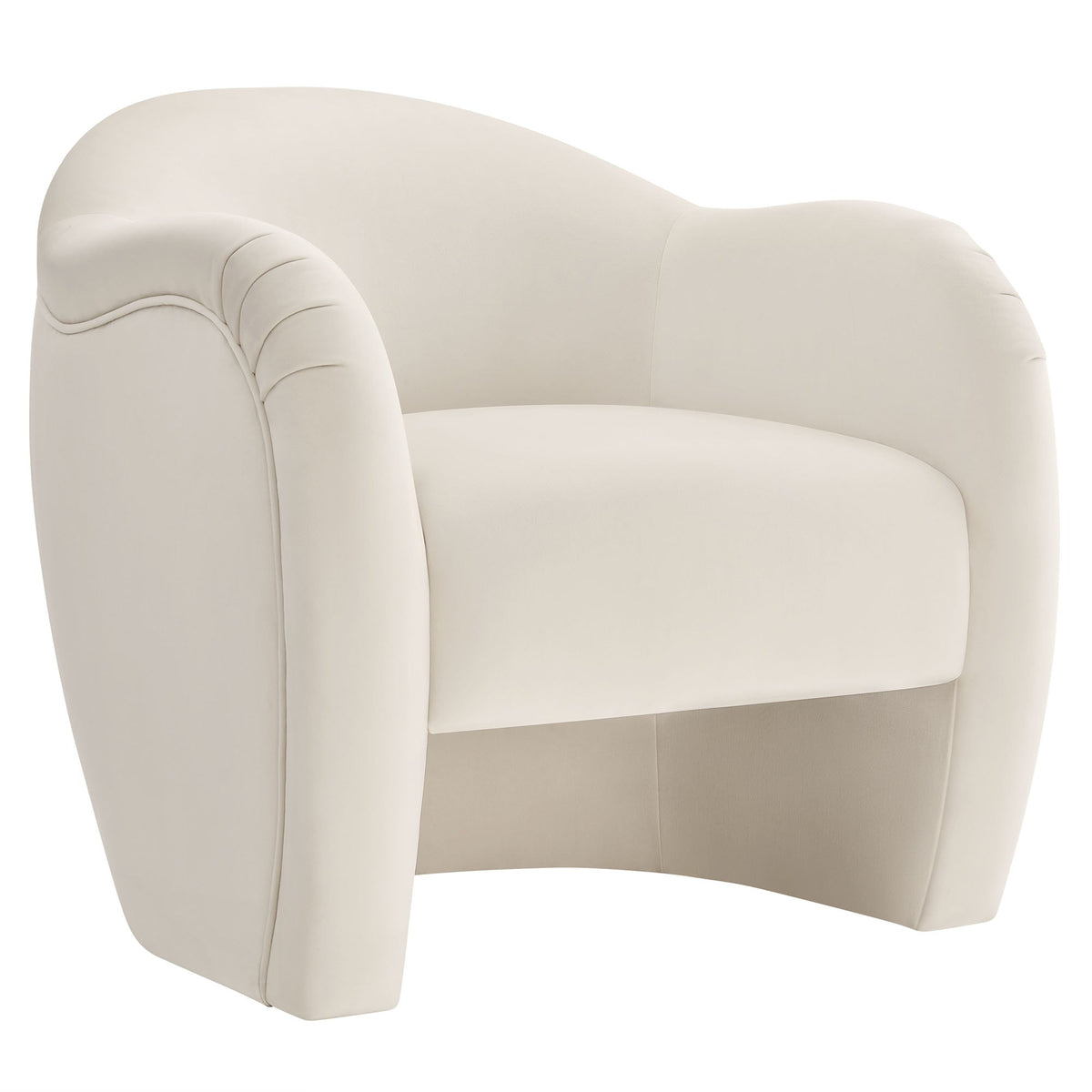 Compose Performance Velvet Accent Chair by Modway in ivory velvet with curved padded arms on Tampa Home & Garden Store
