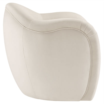 Compose Performance Velvet Accent Chair by Modway, ivory curved-arm velvet armchair, HouseOfZazla on Tampa Home & Garden Store