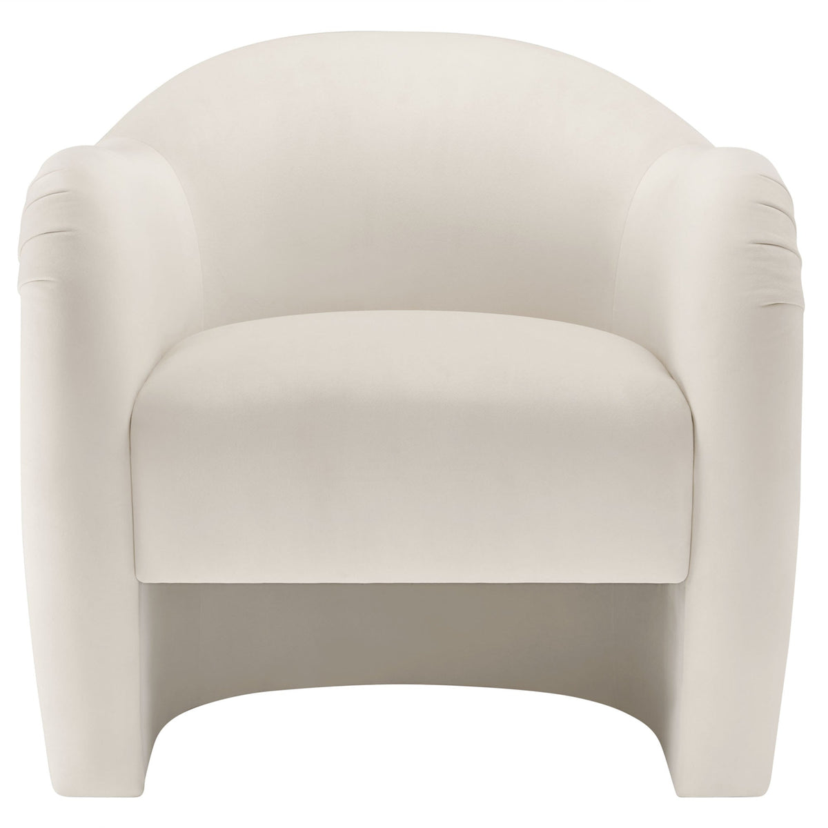 Compose Performance Velvet Accent Chair cream velvet with curved arms by HouseOfZazla on Tampa Home & Garden Store