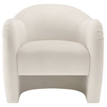 Compose Performance Velvet Accent Chair cream velvet with curved arms by HouseOfZazla on Tampa Home & Garden Store