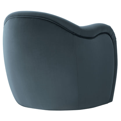 Accent chair Compose Performance Velvet by Modway, blue velvet with curved back on Tampa Home & Garden Store