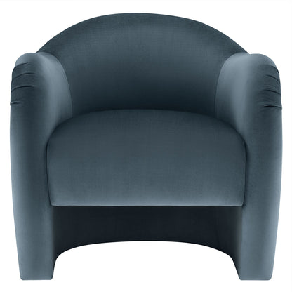 Compose Performance Velvet Accent Chair in deep blue velvet upholstery by HouseOfZazla on Tampa Home & Garden Store