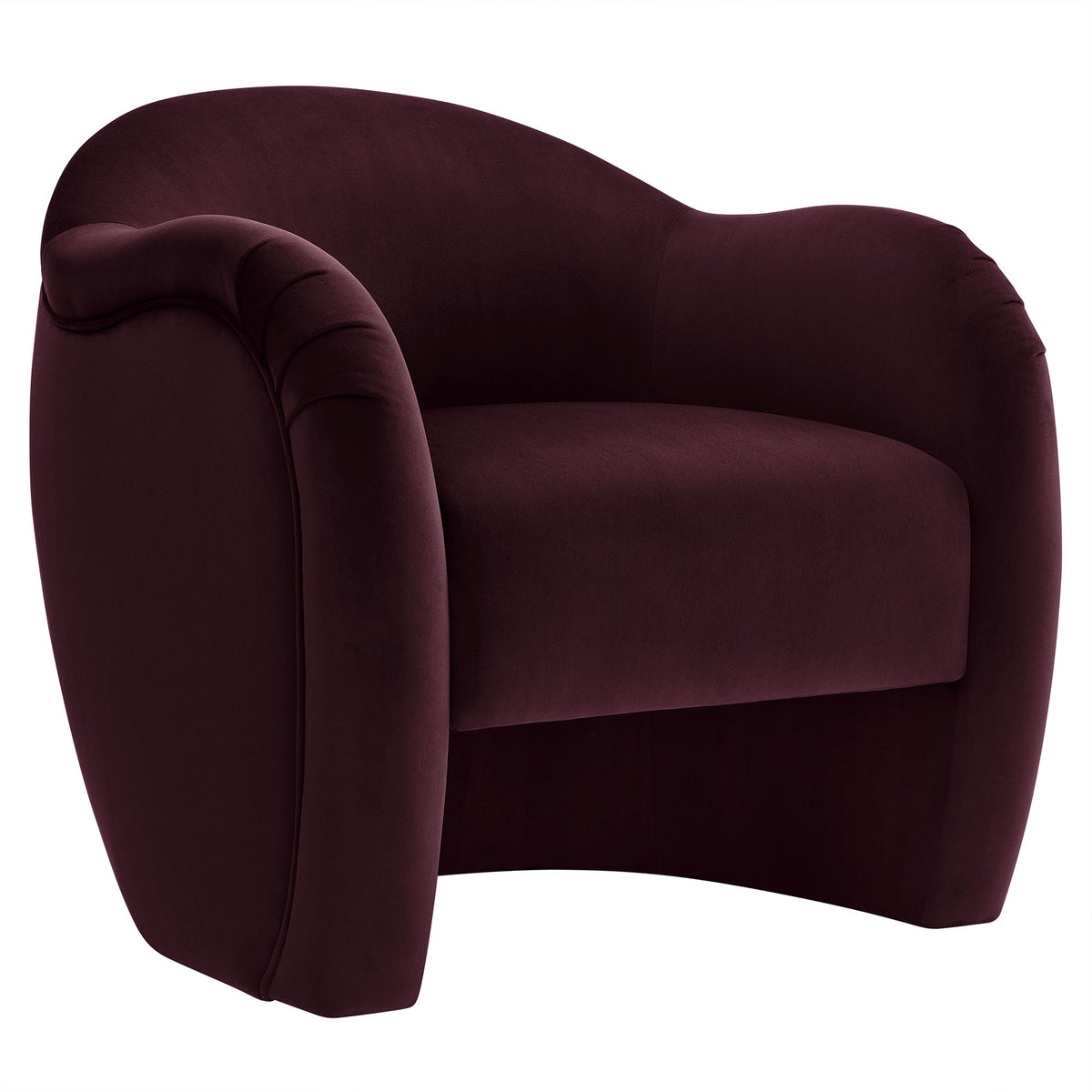 Compose Performance Velvet Accent Chair by Modway, burgundy velvet with curved back and rolled arms on Tampa Home & Garden Store