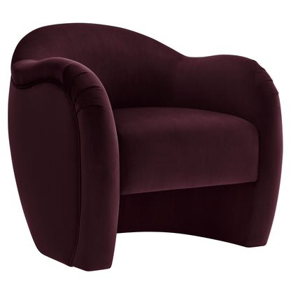 Compose Performance Velvet Accent Chair by Modway, burgundy velvet with curved back and rolled arms on Tampa Home & Garden Store