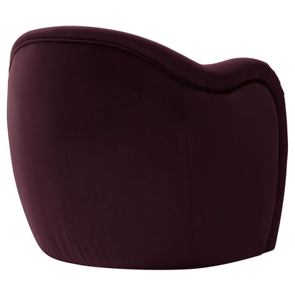 Compose Performance Velvet Accent Chair burgundy velvet upholstery with curved back on Tampa Home & Garden Store