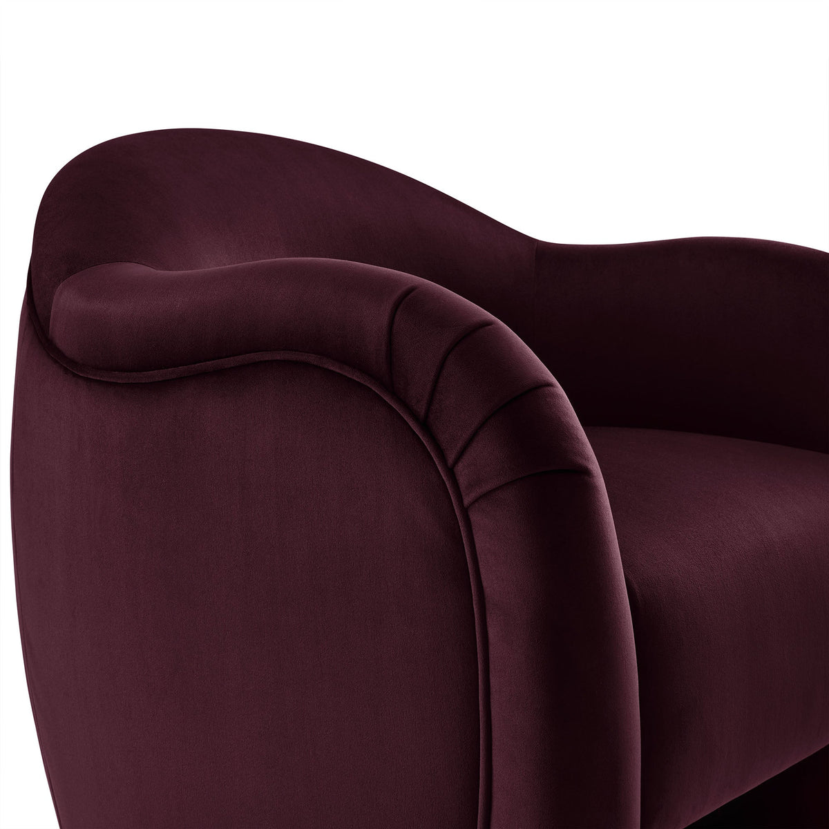 Compose Performance Velvet Accent Chair burgundy velvet with curved back HouseOfZazla on Tampa Home & Garden Store