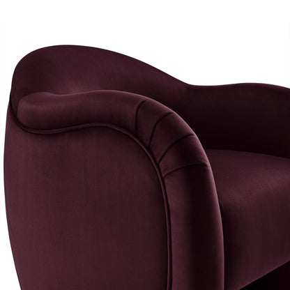 Compose Performance Velvet Accent Chair burgundy velvet with curved back HouseOfZazla on Tampa Home & Garden Store
