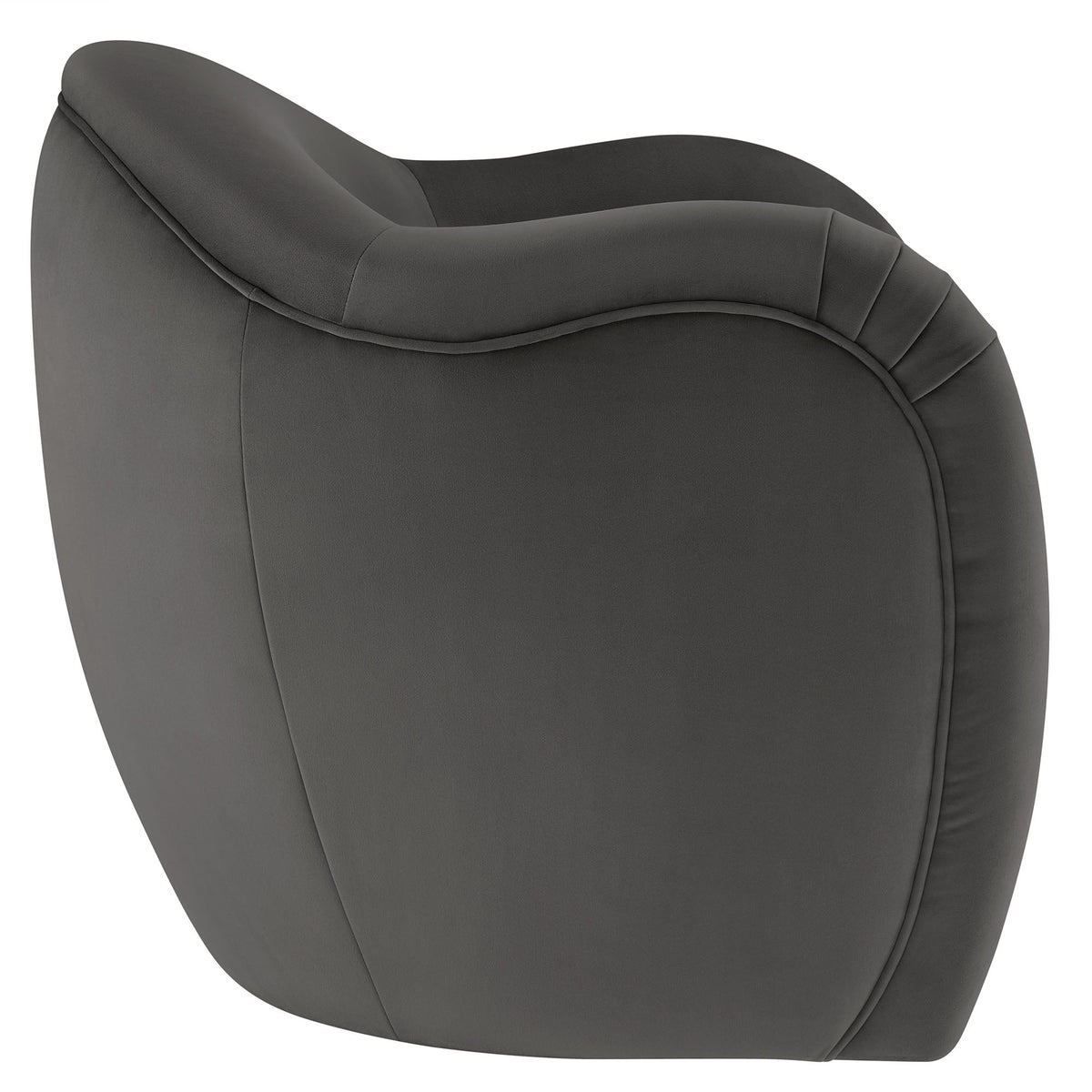 Compose Performance Velvet Accent Chair in dark gray velvet with curved arms on Tampa Home & Garden Store