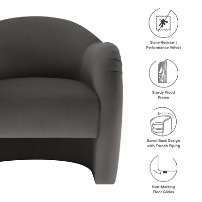 Compose Performance Velvet Accent Chair in charcoal gray velvet by Modway on Tampa Home & Garden Store