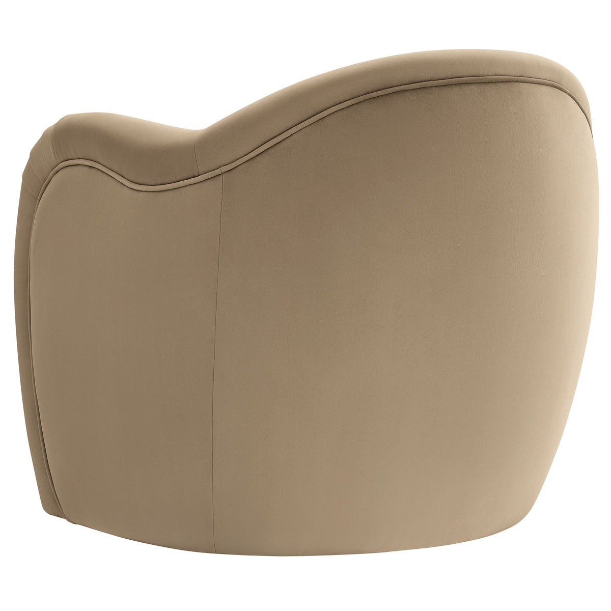 Compose Performance Velvet Accent Chair beige velvet with curved back and piping HouseOfZazla on Tampa Home & Garden Store