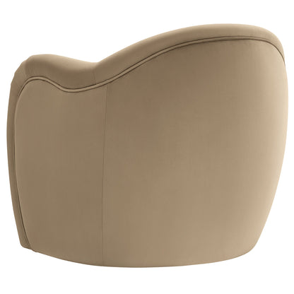 Compose Performance Velvet Accent Chair beige velvet with curved back and piping HouseOfZazla on Tampa Home & Garden Store