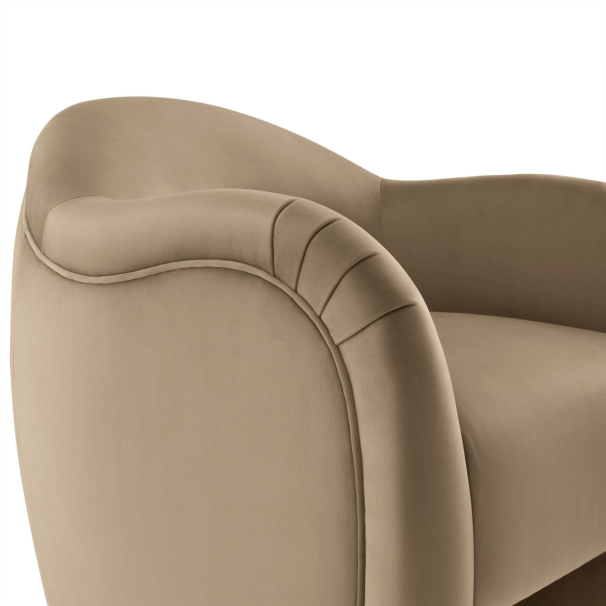 Compose Performance Velvet Accent Chair by Modway in beige velvet with curved arms on Tampa Home & Garden Store