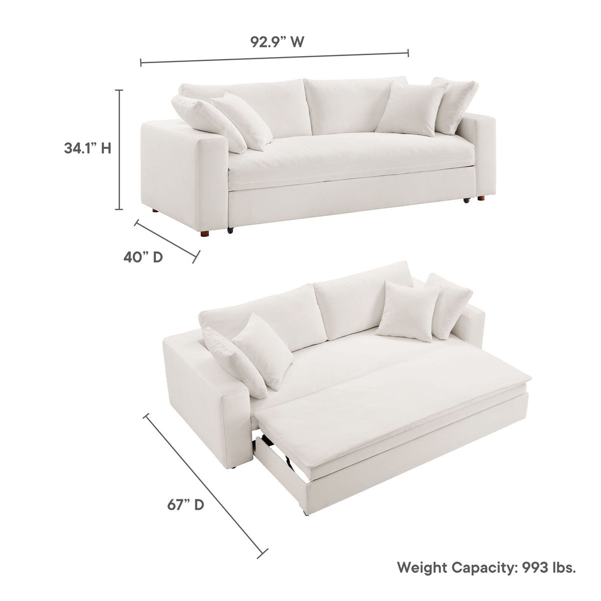 Modway Commix and Overstuffed Full Size Sofa