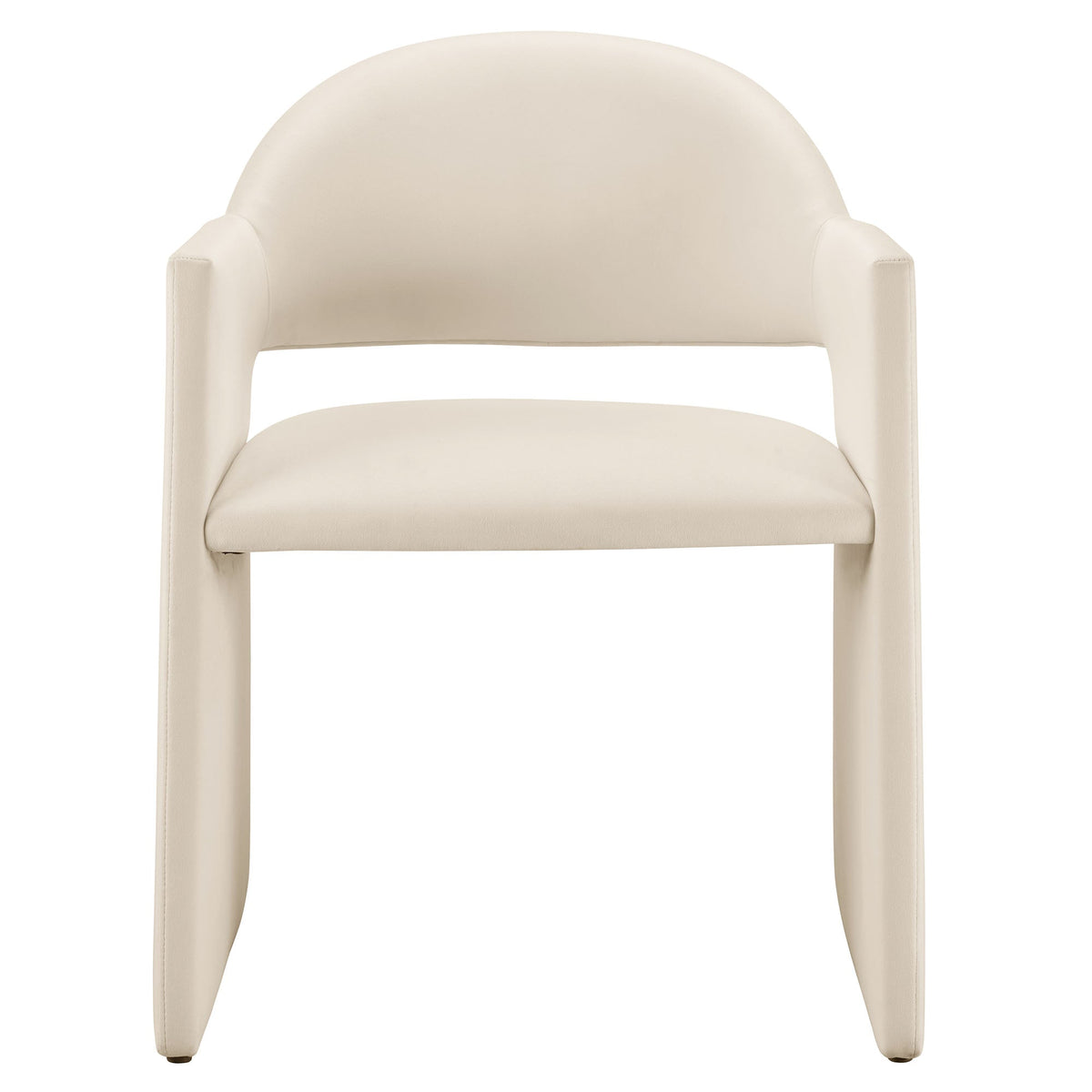 Talia Performance Velvet Dining Armchair by Modway in cream velvet with curved back and integrated arms on Tampa Home & Garden Store
