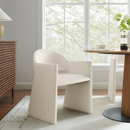 Talia Performance Velvet Dining Armchairs by Modway, pair in cream upholstery on Tampa Home & Garden Store