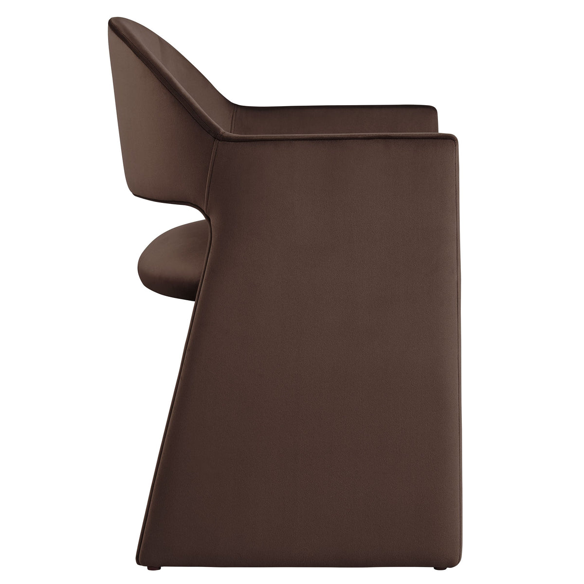 Talia Performance Velvet Dining Armchair in brown velvet with curved back by HouseOfZazla on Tampa Home & Garden Store