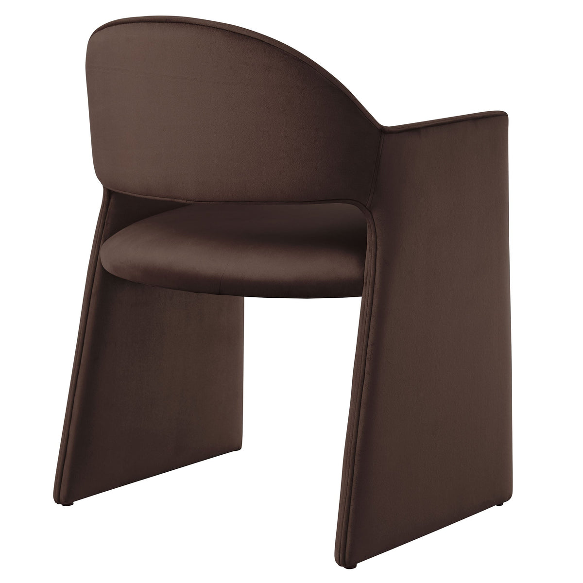 Two brown velvet dining armchairs from Talia by Modway, brown upholstery on Tampa Home & Garden Store