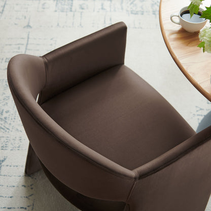 Talia Performance Velvet Dining Armchair brown upholstery by HouseOfZazla on Tampa Home & Garden Store