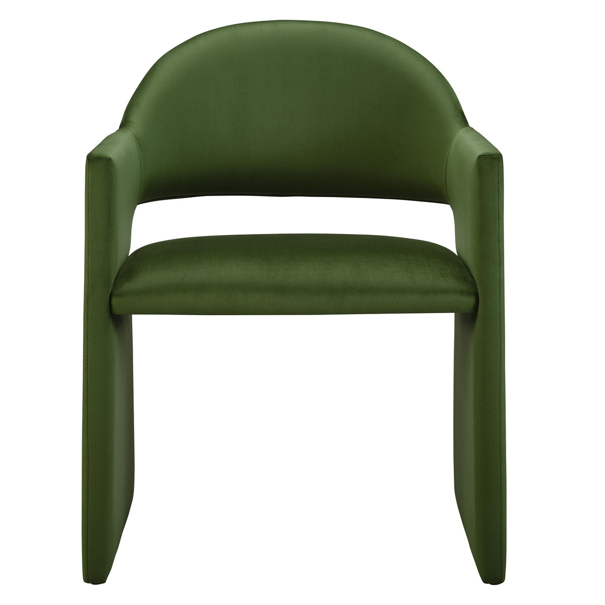 Talia Performance Velvet Dining Armchair green velvet with curved back and arms on Tampa Home & Garden Store