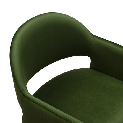 Talia Performance Velvet Dining Armchair emerald green velvet curved arms Modway on Tampa Home & Garden Store