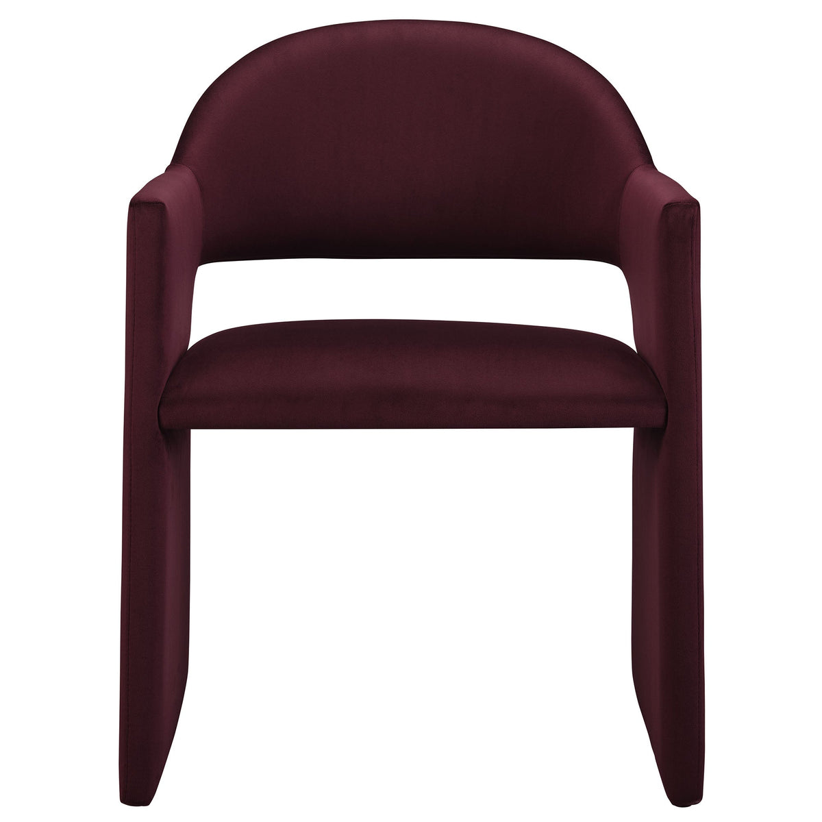Talia Velvet Dining Armchair burgundy with curved back and arms HouseOfZazla on Tampa Home & Garden Store