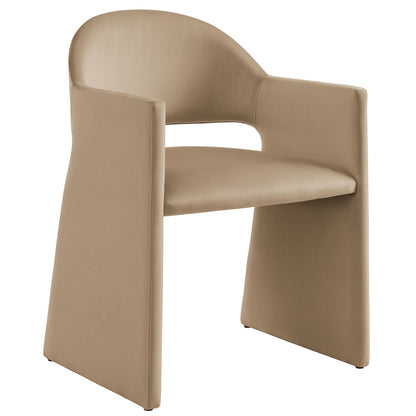 Talia Performance Velvet Dining Armchairs by Modway, taupe velvet, 2 chairs, HouseOfZazla on Tampa Home & Garden Store