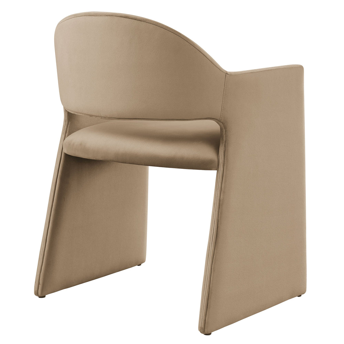 Talia Velvet Dining Armchair beige with curved back by Modway on Tampa Home & Garden Store