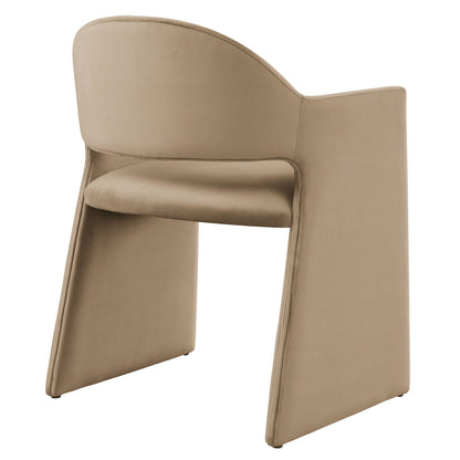 Talia Velvet Dining Armchair beige with curved back by Modway on Tampa Home & Garden Store