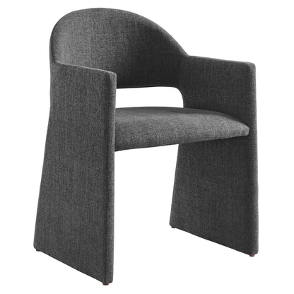 Talia Upholstered Fabric Dining Armchair dark grey with curved back by Modway on Tampa Home & Garden Store