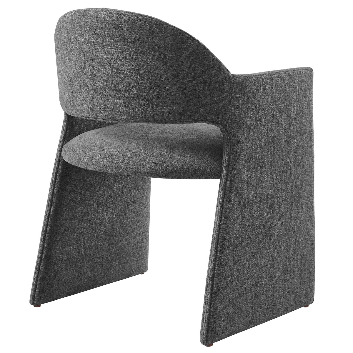 Talia upholstered fabric dining armchairs pair in dark gray with curved backs on Tampa Home & Garden Store