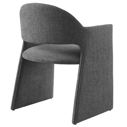 Talia upholstered fabric dining armchairs pair in dark gray with curved backs on Tampa Home & Garden Store