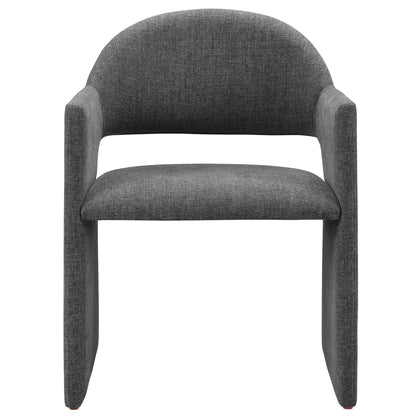 Talia Upholstered Dining Armchair by Modway in gray fabric with curved back on Tampa Home & Garden Store