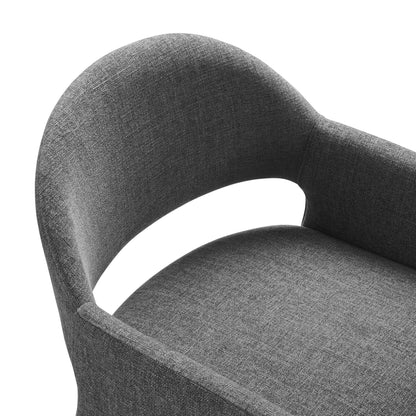 Talia Upholstered Fabric Dining Armchair gray textured fabric with curved arms by Modway on Tampa Home & Garden Store