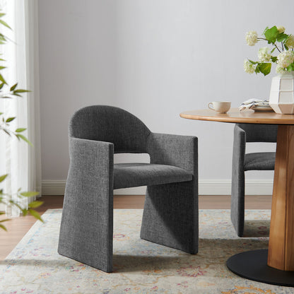 Talia Upholstered Fabric Dining Armchairs in gray by Modway, set of 2 on Tampa Home & Garden Store
