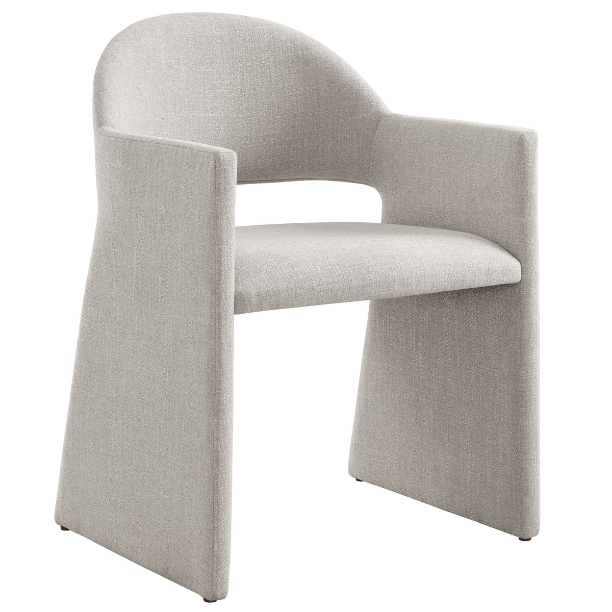 Talia Upholstered Fabric Dining Armchair by Modway, beige fabric, curved back, pair on Tampa Home & Garden Store