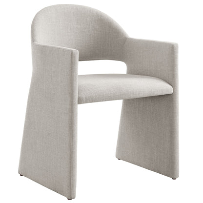 Talia Upholstered Fabric Dining Armchair by Modway, beige fabric, curved back, pair on Tampa Home & Garden Store