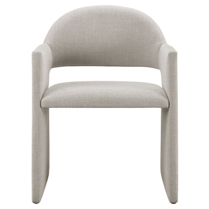 Talia upholstered fabric dining armchair beige curved back with armrests by Modway on Tampa Home & Garden Store