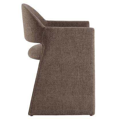 Talia Upholstered Fabric Dining Armchair by Modway brown textured fabric curved back on Tampa Home & Garden Store