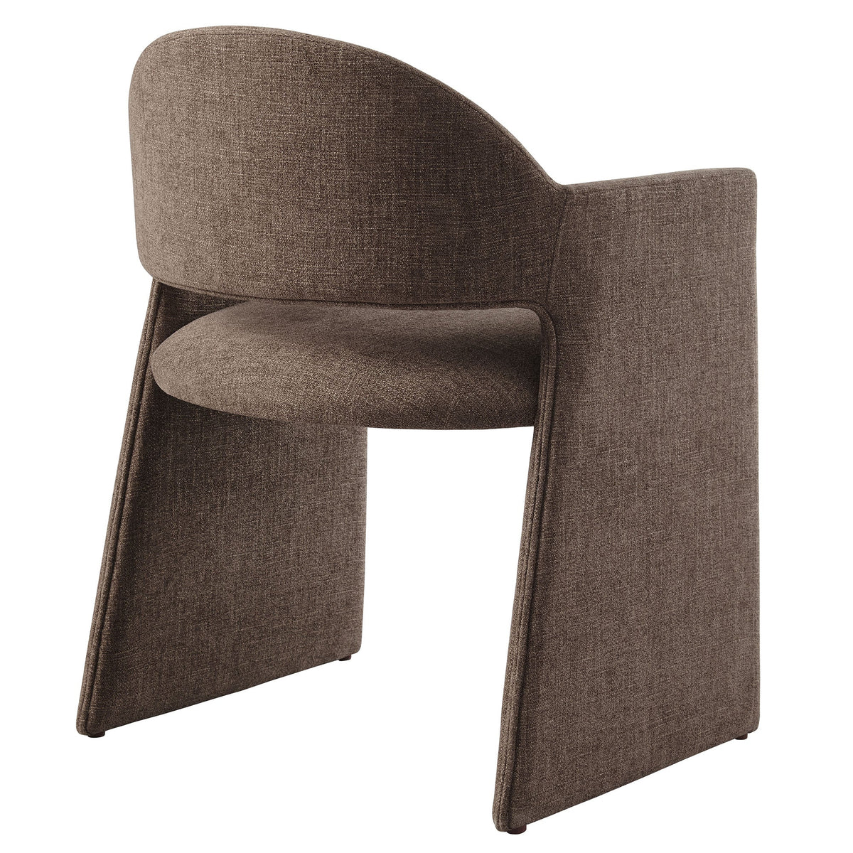 Talia Upholstered Fabric Dining Armchair by Modway brown fabric with curved back on Tampa Home & Garden Store