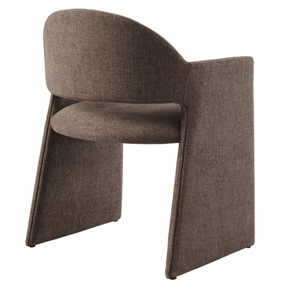 Talia Upholstered Fabric Dining Armchair by Modway brown fabric with curved back on Tampa Home & Garden Store