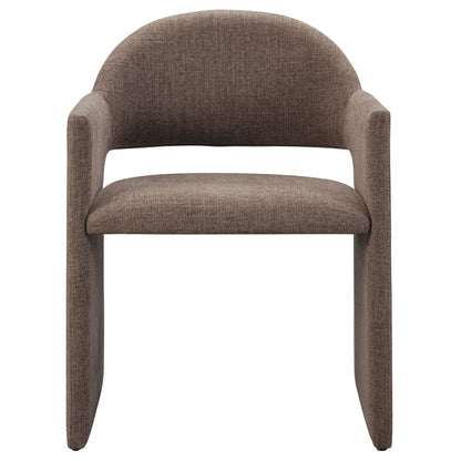 Talia Upholstered Fabric Dining Armchair brown textured upholstery with curved back Modway on Tampa Home & Garden Store