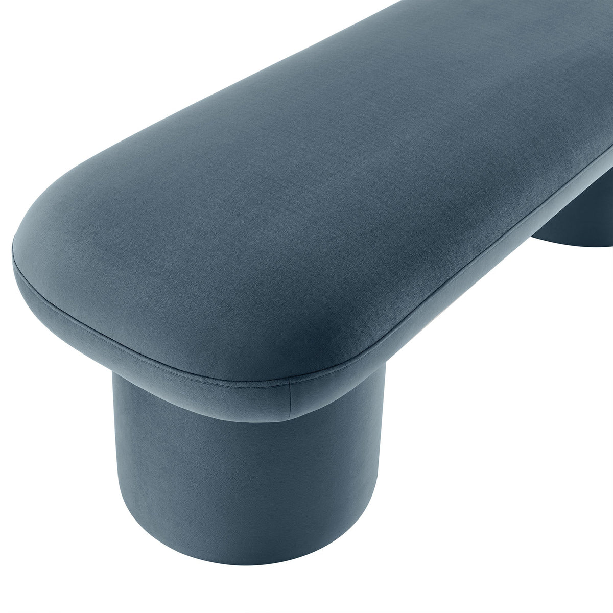 Orla Performance Velvet Bench blue velvet upholstery with curved edge by Modway on Tampa Home & Garden Store